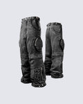 Bold Retro-Washed Black Denim Pants by GRYFT