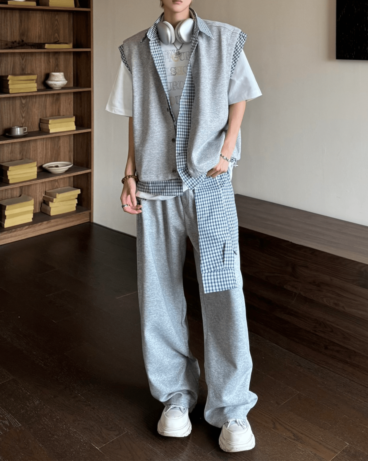 Layered Patchwork Vest Shirt